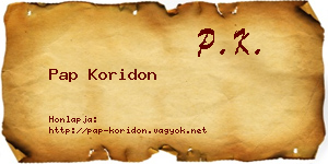 Pap Koridon névjegykártya
